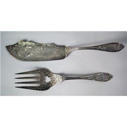 AN AMERICAN COIN SILVER FISH SERVING SET, MITCHELL & TYLER, RICHMOND, VIRGINIA, CIRCA 1860