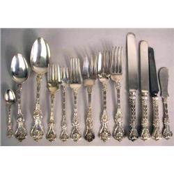 A WHITING DIVISION OF GORHAM "KING EDWARD" PATTERN STERLING SILVER FLATWARE SERVICE