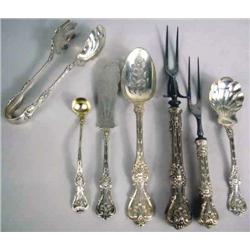 A GROUP OF WHITING DIVISION OF GORHAM "KING EDWARD" PATTERN STERLING SILVER SERVING PIECES