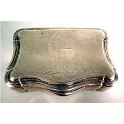 AN AMERICAN COIN SILVER SNUFF BOX