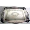 Image 1 : A SILVER-ON-COPPER DOUBLE HANDLED SHAPED RECTANGULAR TRAY