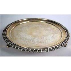 AN ENGLISH SILVER FOOTED SALVER
