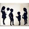 Image 1 : A CUT PAPER SILHOUETTE PICTURE OF FOUR CHILDREN