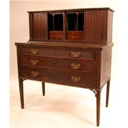 AN IMPORTANT FEDERAL INLAID MAHOGANY AND TAMBOUR LADIES' WRITING DESK