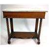 Image 1 : AN EMPIRE WALNUT MARBLE-TOP ONE DRAWER STAND