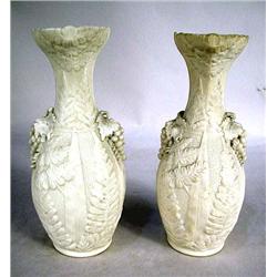 A PAIR OF PARIAN VASES