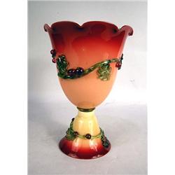 A GALLE STYLE ACID ETCHED CAMEO GLASS VASE