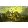 Image 1 : OIL ON CANVAS, BUCOLIC VILLAGE SCENE