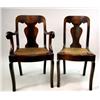 Image 1 : A SET OF FOUR LATE FEDERAL STYLE FIGURED MAHOGANY RUSH SEAT ARMCHAIRS