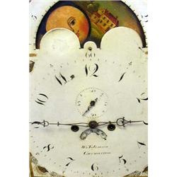 A GEORGE III INLAID CHERRYWOOD TALL CASE CLOCK