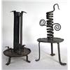Image 1 : A SET OF TWO WROUGHT IRON CANDLESTICKS