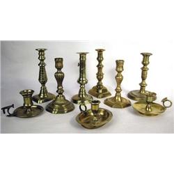 A GROUP OF THREE CHAMBERSTICKS, ENGLISH