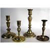 Image 1 : A GROUP OF FOUR BRASS CANDLESTICKS