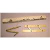 Image 1 : THREE NAUTICAL BONE-STYLE ITEMS INCLUDING: a folding ruler, a parallel ruler, and a ship and whale d