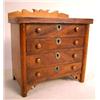 Image 1 : A LATE FEDERAL STYLE MINIATURE MAHOGANY AND MAPLE CHEST OF DRAWERS