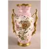 Image 1 : A HAND PAINTED AND PARCEL-GILT TWO HANDLE PORCELAIN VASE