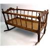 Image 1 : A VICTORIAN SPOOL TURNED MAPLE ROCKING CRADLE