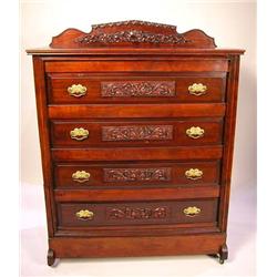 A VICTORIAN CHERRYWOOD "MURPHY BED"