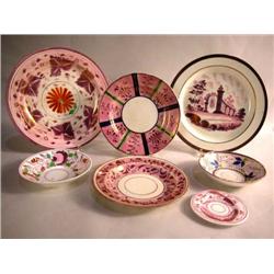 A MISCELLANEOUS GROUP OF PINK LUSTERWARE