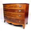 Image 1 : A FEDERAL INLAID MAHOGANY AND FIGURED MAPLE BOW FRONT CHEST OF DRAWERS