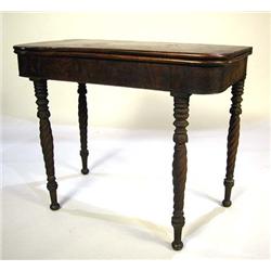 A FEDERAL CARVED MAHOGANY GAMES TABLE