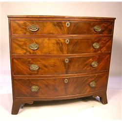 A FEDERAL INLAID MAHOGANY BOWFRONT CHEST OF DRAWERS