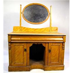 A GRAIN-PAINTED PINE DRESSING CHEST AND MIRROR