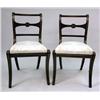 Image 1 : A PAIR OF REGENCY BLACK PAINTED, PARCEL-GILT AND METAL MOUNTED BEECHWOOD SIDE CHAIRS