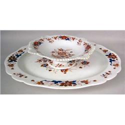 A POLYCHROME DECORATED IRONSTONE PLATTER