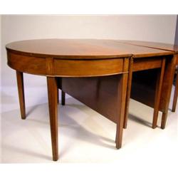 A GEORGE III SHELL-INLAID THREE-PART MAHOGANY BANQUET TABLE