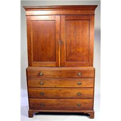 A FEDERAL CHERRYWOOD LINEN PRESS