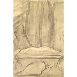 A CHARCOAL/INK WASH ON PAPER, JOSEPH STELLA, (1877-1946)