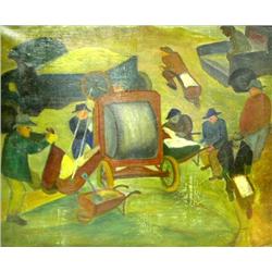 AN OIL ON CANVAS, SID GOTCLIFFE