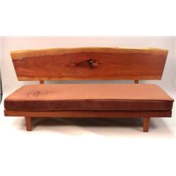 A GEORGE NAKASHIMA CHERRYWOOD DAYBED WITH PLANK FREE-FORM BACK