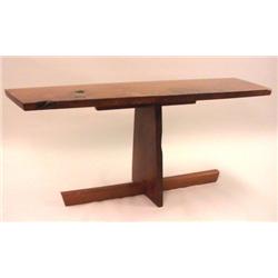 A GEORGE NAKASHIMA CHERRYWOOD GREENROCK KEVIN END TABLE WITH MINGUREN BASE