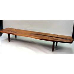 A GEORGE NAKASHIMA WALNUT COFFEE TABLE/BENCH