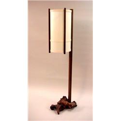 A GEORGE NAKASHIMA WALNUT FLOOR LAMP WITH MADRONA BURL BASE