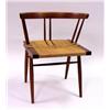 Image 1 : A GEORGE NAKASHIMA CHERRYWOOD LOW-BACK GRASS SEATED CHAIR WITH ROPE SEAT