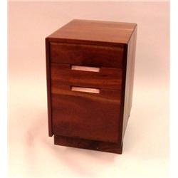 A GEORGE NAKASHIMA CHERRYWOOD THREE-DRAWER PEDESTAL NIGHTSTAND