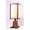 Image 1 : A GEORGE NAKASHIMA CHERRYWOOD DESK LAMP WITH TRIANGULAR BASE