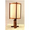 Image 1 : A GEORGE NAKASHIMA CHERRYWOOD TABLE LAMP WITH LARGE TRIANGULAR BASE