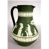 Image 1 : A WEDGWOOD, ENGLAND GREEN JASPERWARE PITCHER