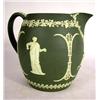 Image 1 : A WEDGWOOD, ENGLAND GREEN JASPERWARE PITCHER