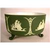 Image 1 : A WEDGWOOD, ENGLAND GREEN JASPERWARE FOOTED CENTERPIECE BOWL