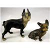 Image 1 : TWO CAST-IRON BLACK AND WHITE PAINTED DOGS