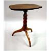 Image 1 : A FEDERAL STYLE FIGURED MAPLE AND CHERRYWOOD TILT-TOP CANDLESTAND