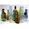 Image 1 : A MISCELLANEOUS GROUP OF COLORED GLASS "VIOLIN" BOTTLES