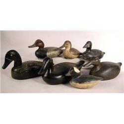 A MISCELLANEOUS GROUP OF CARVED DECOYS
