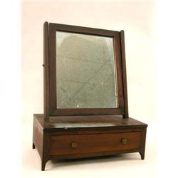 A LATE FEDERAL MAHOGANY ONE-DRAWER DRESSING MIRROR