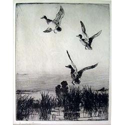 A FRANK W. BENSON DRYPOINT ETCHING